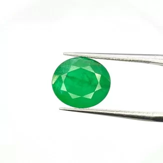  3.81 Cts. Emerald 11x9.5mm Faceted Oval Shape A Grade Loose Gemstone - Total 1 Pc.