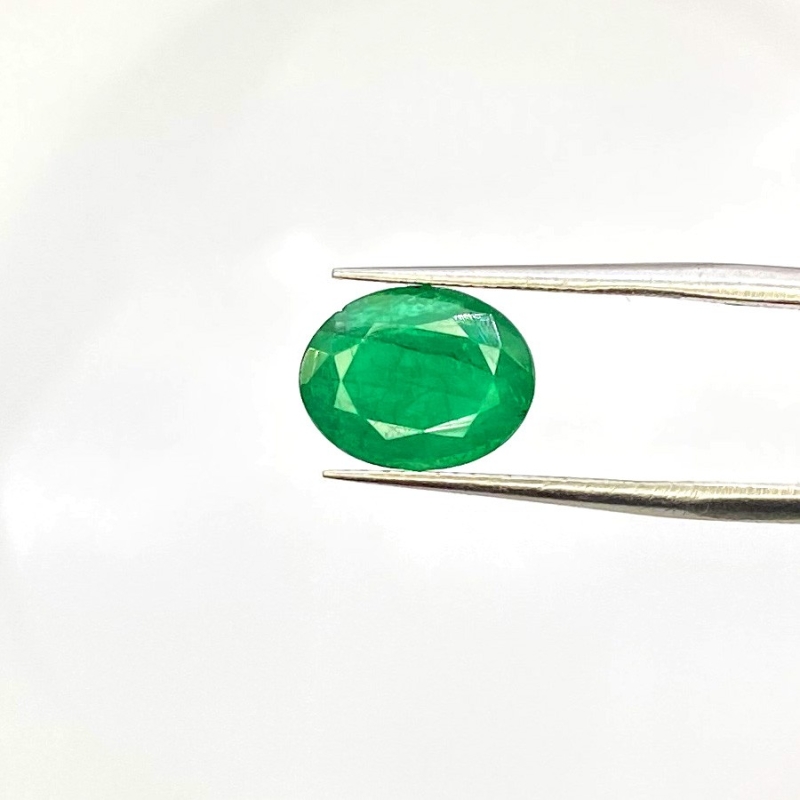  3.12 Cts. Emerald 11x8.5mm Faceted Oval Shape A Grade Loose Gemstone - Total 1 Pc.