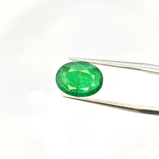  2.17 Cts. Emerald 10.5x8mm Faceted Oval Shape A Grade Loose Gemstone - Total 1 Pc.
