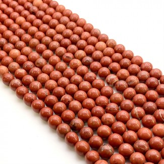Red Jasper Smooth Round Shape AA+ Grade Gemstone Beads Strand - 8.5mm - 15 Inch - 1 Strand