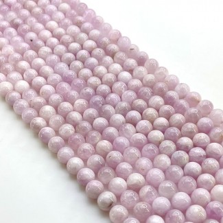 Kunzite Smooth Round Shape Gemstone Beads Strand - 8-8.5mm - 15 Inch - 1 Strand