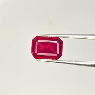  4 Carat Ruby 10x7mm Step Cut Octagon Shape AA Grade Loose Gemstone - Total 1 Pc.