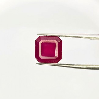 Ruby Step Cut Octagon Shape AA Grade Loose Gemstone - 9.5mm - 1 Pc. - 6.55 Carat