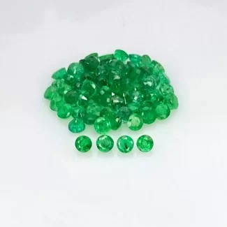 4.00 Cts. Emerald 2.5mm Faceted Round Shape AA Grade Gemstones Parcel - Total 75 Pcs.