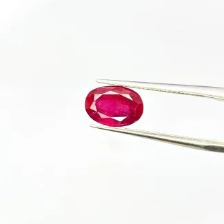  2.2 Carat Ruby 8.5x6mm Faceted Oval Shape AA Grade Loose Gemstone - Total 1 Pc.