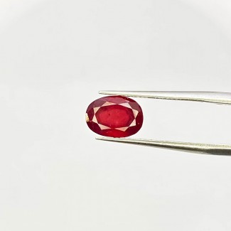 Ruby Faceted Oval Shape AA Grade Loose Gemstone - 9x6.5mm - 1 Pc. - 2.53 Carat