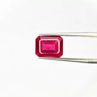 Ruby Step Cut Octagon Shape AA Grade Loose Gemstone - 9.5x7.5mm - 1 Pc. - 3.90 Carat