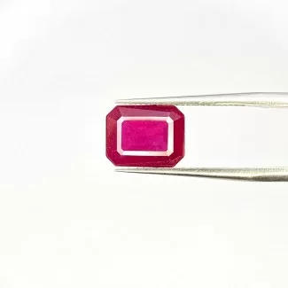 Ruby Step Cut Octagon Shape AA Grade Loose Gemstone - 10x8mm - 1 Pc. - 3.65 Carat