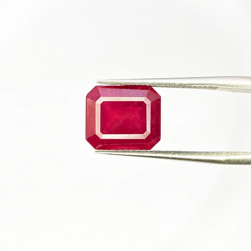  6.55 Carat Ruby 10x8.5mm Step Cut Octagon Shape AA Grade Loose Gemstone - Total 1 Pc.
