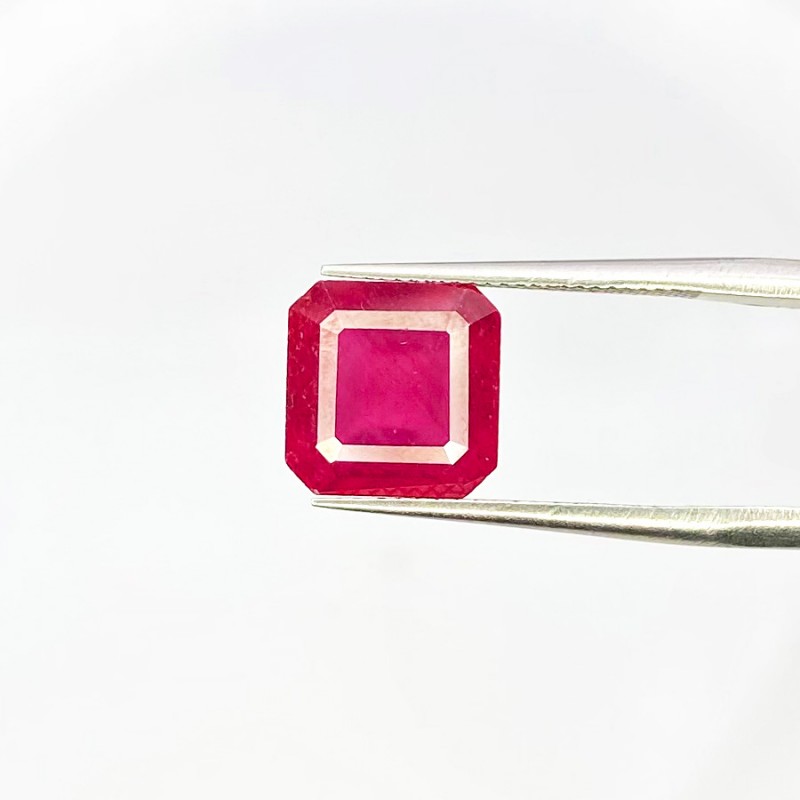 Ruby Step Cut Octagon Shape AA Grade Loose Gemstone - 9mm - 1 Pc. - 4.65 Carat