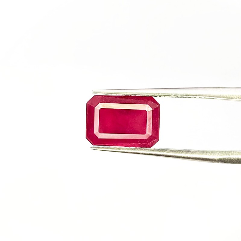 Ruby Step Cut Octagon Shape AA Grade Loose Gemstone - 10x7mm - 1 Pc. - 4.85 Carat