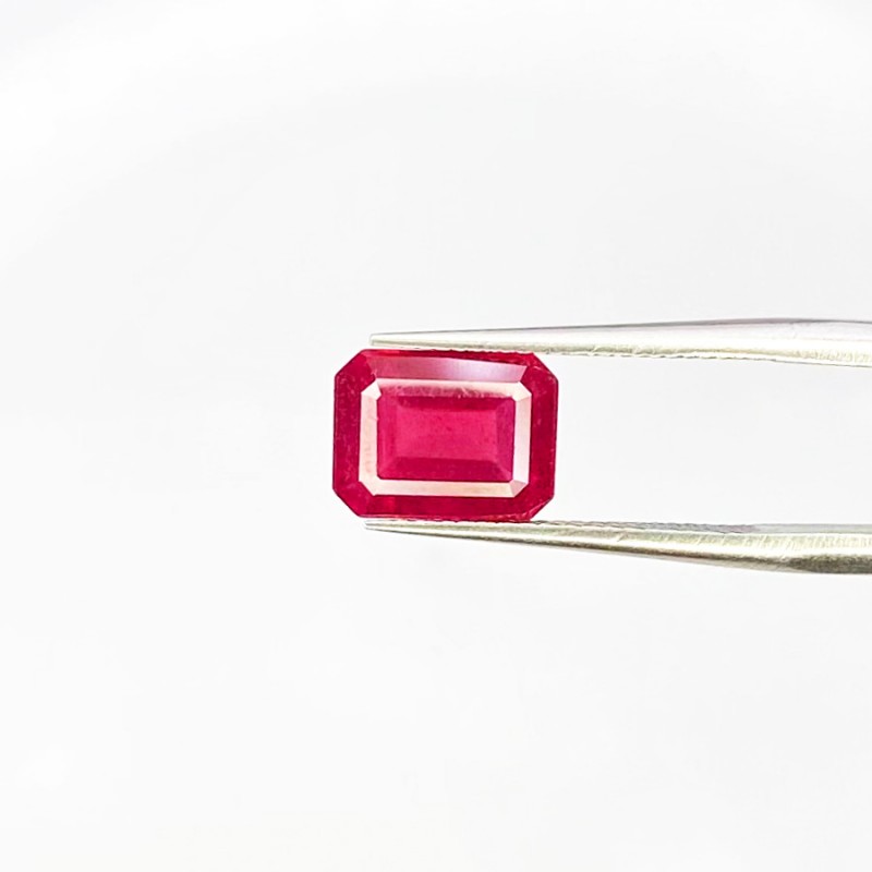 Ruby Step Cut Octagon Shape AA Grade Loose Gemstone - 9x7mm - 1 Pc. - 3.40 Carat