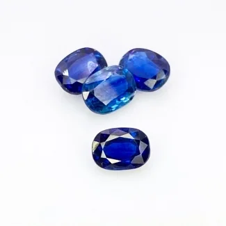 6.45 Carat Kyanite 8x6mm Faceted Cushion Shape AA Grade Gemstones Parcel - Total 4 Pcs.