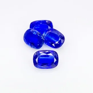 7 Carat Kyanite 8x5mm Faceted Cushion Shape AA Grade Gemstones Parcel - Total 4 Pcs.