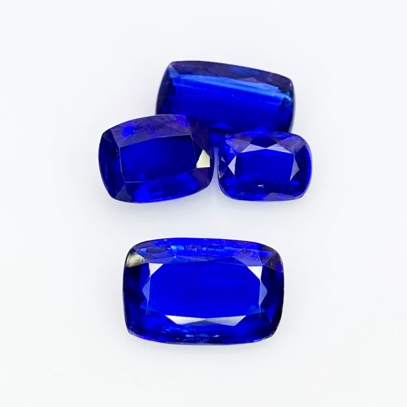 8.83 Carat Kyanite 5x7-7.5x11mm Faceted Cushion Shape AAA Grade Gemstones Parcel - Total 4 Pcs.