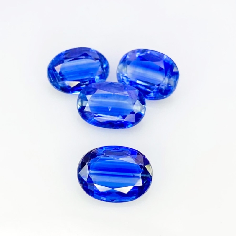 10.20 Cts. Kyanite 9.5x7-10.5x8mm Faceted Oval Shape AA Grade Gemstones Parcel - Total 4 Pcs.