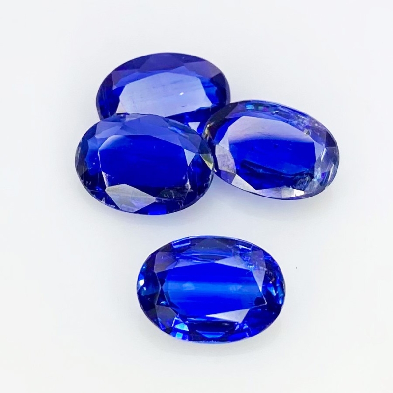 7.80 Cts. Kyanite 9.5x7-10x7mm Faceted Oval Shape AAA Grade Gemstones Parcel - Total 4 Pcs.