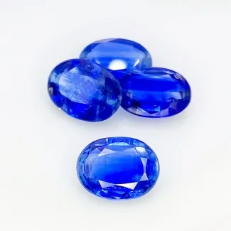 9.30 Cts. Kyanite 9.5x7-10x7.5mm Faceted Oval Shape AA Grade Gemstones Parcel - Total 4 Pcs.