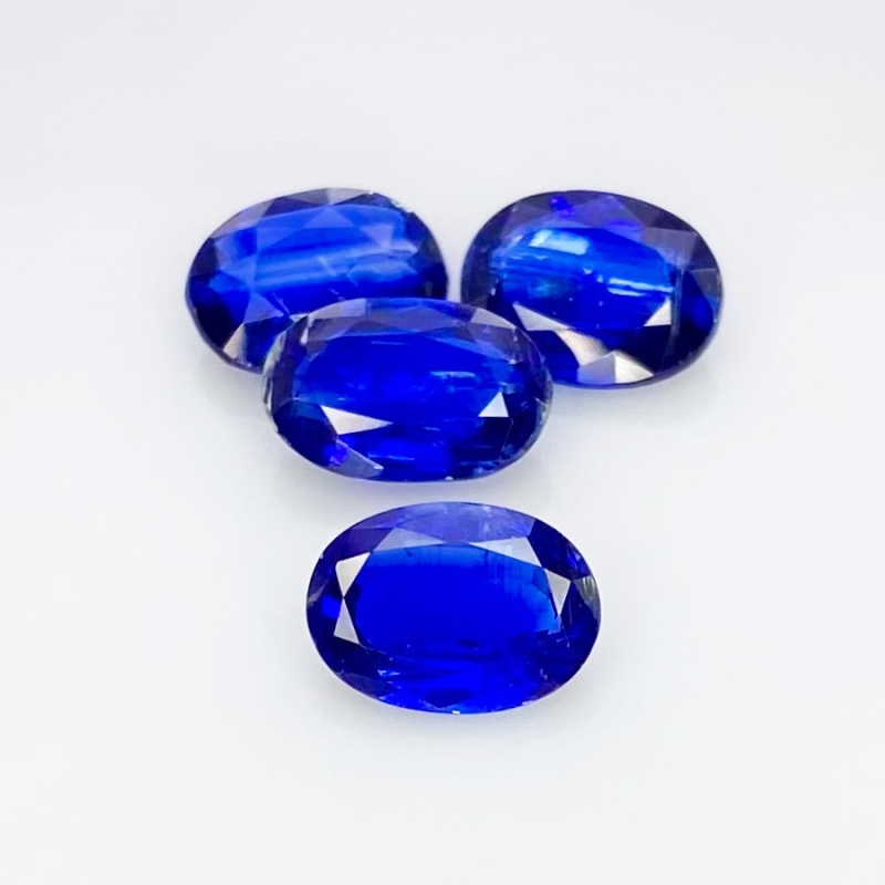 8.80 Cts. Kyanite 9.5x7-10x7mm Faceted Oval Shape AA Grade Gemstones Parcel - Total 4 Pcs.