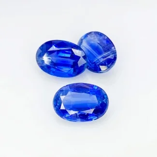 7.35 Cts. Kyanite 9.5x7-10x7mm Faceted Oval Shape AA Grade Gemstones Parcel - Total 3 Pcs.