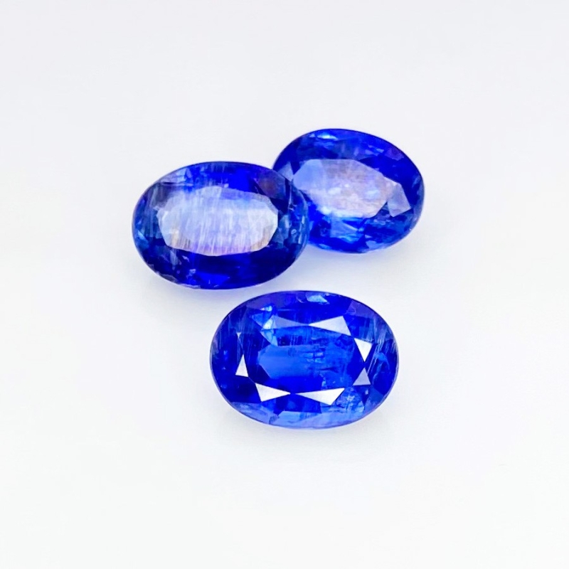10 Cts. Kyanite 9.5x7-10.5x7.5mm Faceted Oval Shape A Grade Gemstones Parcel - Total 3 Pcs.