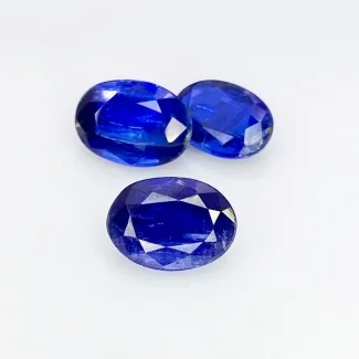 8.40 Cts. Kyanite 9.5x7-10.5x7.5mm Faceted Oval Shape A Grade Gemstones Parcel - Total 3 Pcs.