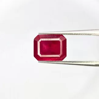 Ruby Step Cut Octagon Shape AA Grade Loose Gemstone - 10x8mm - 1 Pc. - 6.15 Carat