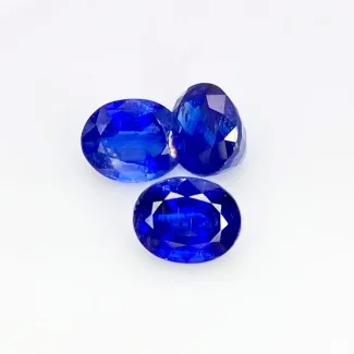 15.15 Cts. Kyanite 11x8.5-10.5x8.5mm Faceted Oval Shape AA Grade Gemstones Parcel - Total 3 Pcs.