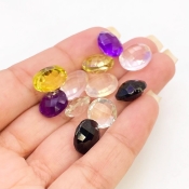  68.35 carat Multi Stones 10-12mm Briolette Round Shape AA Grade Loose Gemstone Beads Lot - Total 11 Pcs.