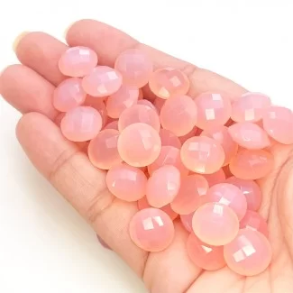  340 Carat Pink Chalcedony 12mm Briolette Round Shape AAA Grade Loose Gemstone Beads Lot - Total 55 Pcs.
