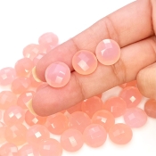  340 Carat Pink Chalcedony 12mm Briolette Round Shape AAA Grade Loose Gemstone Beads Lot - Total 55 Pcs.