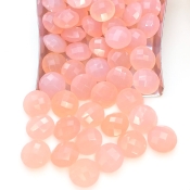  340 Carat Pink Chalcedony 12mm Briolette Round Shape AAA Grade Loose Gemstone Beads Lot - Total 55 Pcs.