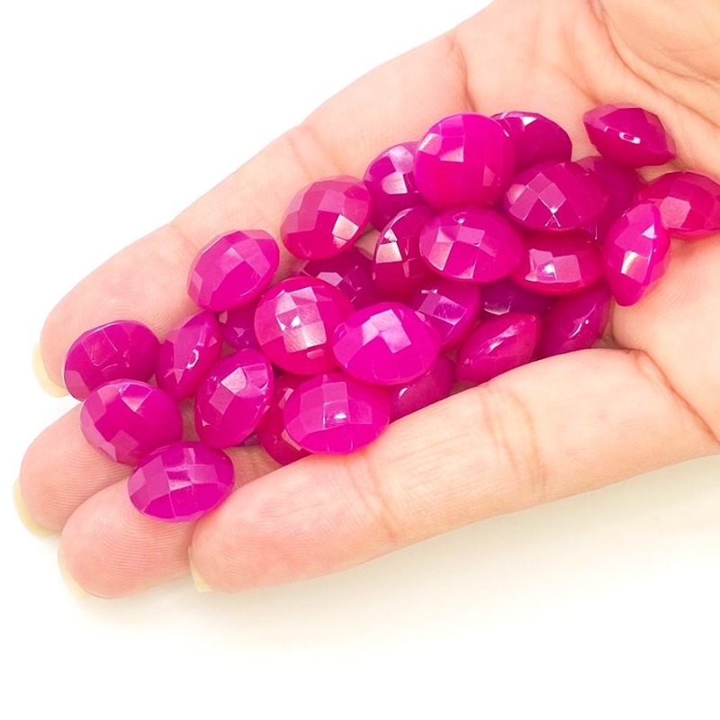  190 Carat Raspberry Chalcedony 12mm Briolette Round Shape AAA Grade Loose Gemstone Beads Lot - Total 32 Pcs.