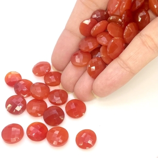  154.50 Cts. Carnelian 11-11.5mm Briolette Round Shape AA Grade Loose Gemstone Beads Lot - Total 38 Pcs.