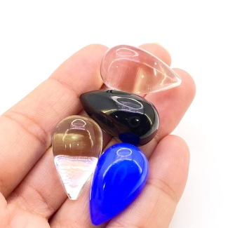  138.2 Carat Multi Stones 15x25mm Smooth Drop Shape AA Grade Loose Gemstone Beads Lot - Total 4 Pcs.