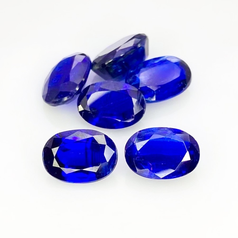 15 Cts. Kyanite 9.5x6.5-9x7.5mm Faceted Oval Shape AA Grade Gemstones Parcel - Total 6 Pcs.