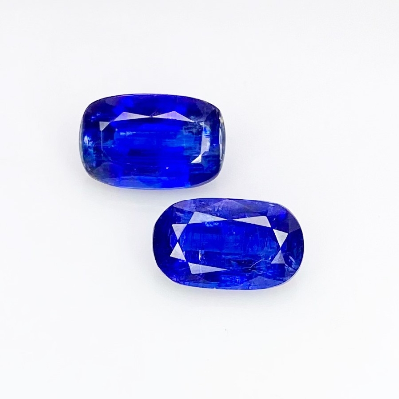 8.10 Carat Kyanite 7x11mm Faceted Cushion Shape AA Grade Gemstones Parcel - Total 2 Pcs.