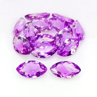 41.20 Cts. Brazilian Amethyst 14x8mm Faceted Marquise Shape AA+ Grade Gemstones Parcel - Total 15 Pcs.