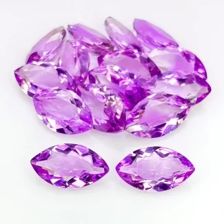 41.45 Cts. Brazilian Amethyst 14x8mm Faceted Marquise Shape AA+ Grade Gemstones Parcel - Total 15 Pcs.