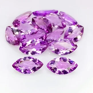 37.35 Cts. Brazilian Amethyst 14x8mm Faceted Marquise Shape AA+ Grade Gemstones Parcel - Total 14 Pcs.