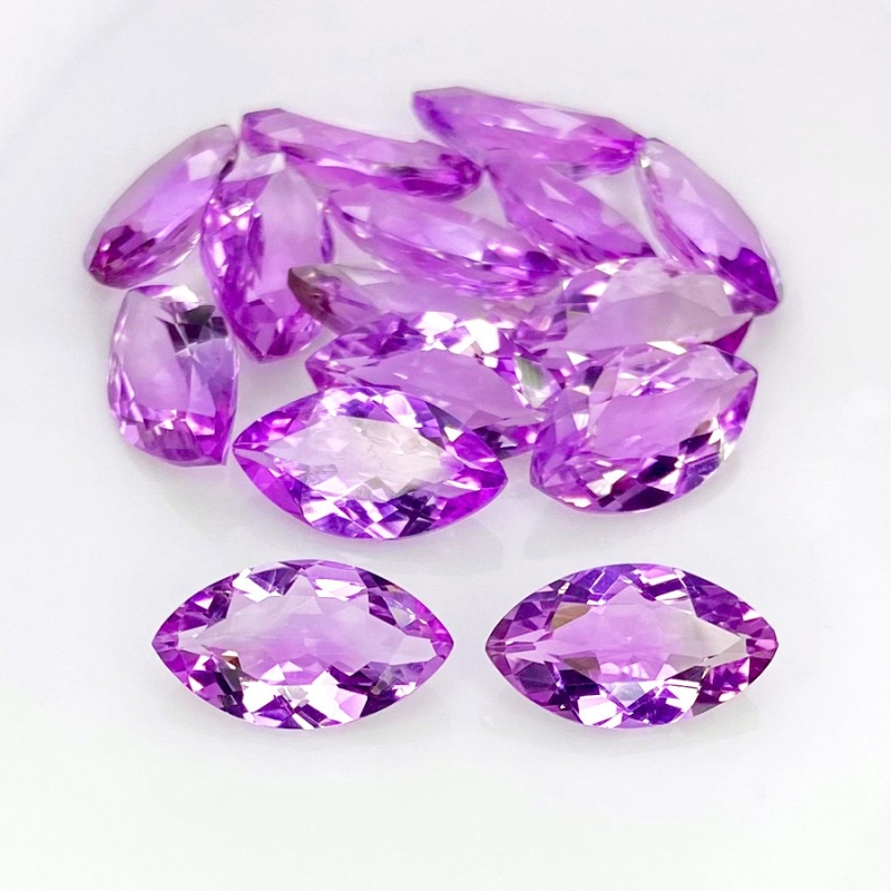 40.55 Cts. Brazilian Amethyst 14x8mm Faceted Marquise Shape AA+ Grade Gemstones Parcel - Total 15 Pcs.