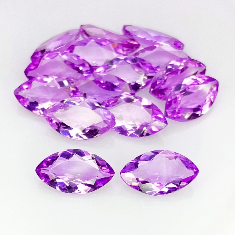 41.25 Cts. Brazilian Amethyst 14x8mm Faceted Marquise Shape AA+ Grade Gemstones Parcel - Total 15 Pcs.