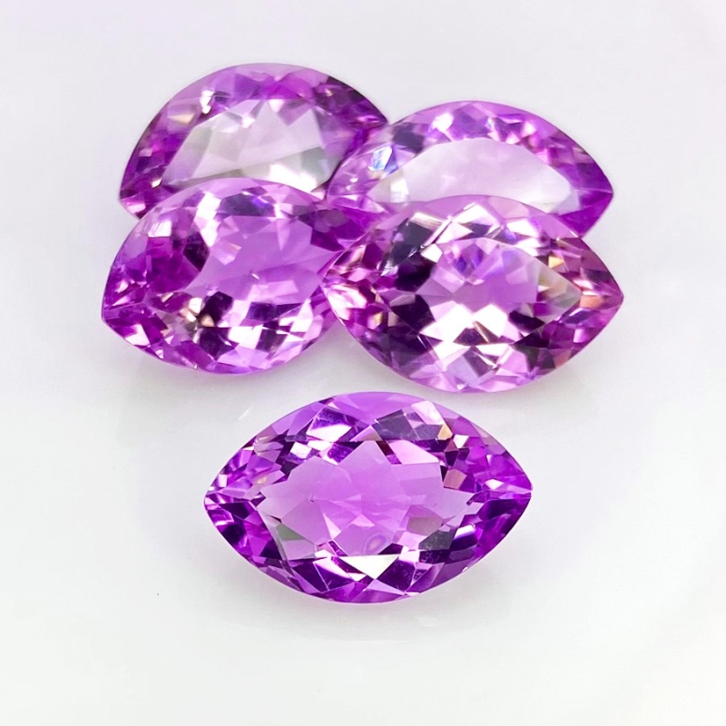 49.50 Cts. Brazilian Amethyst 19x12mm Faceted Marquise Shape AA+ Grade Gemstones Parcel - Total 5 Pcs.