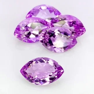 50.60 Cts. Brazilian Amethyst 19x12mm Faceted Marquise Shape AA+ Grade Gemstones Parcel - Total 5 Pcs.