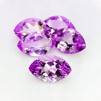 47.10 Cts. Brazilian Amethyst 19x12mm Faceted Marquise Shape AA+ Grade Gemstones Parcel - Total 5 Pcs.