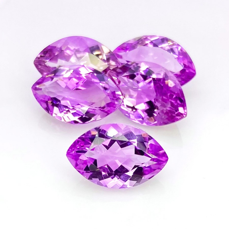 48.50 Cts. Brazilian Amethyst 19x12mm Faceted Marquise Shape AA+ Grade Gemstones Parcel - Total 5 Pcs.
