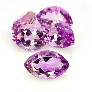50.10 Cts. Brazilian Amethyst 19x12mm Faceted Marquise Shape AA+ Grade Gemstones Parcel - Total 5 Pcs.