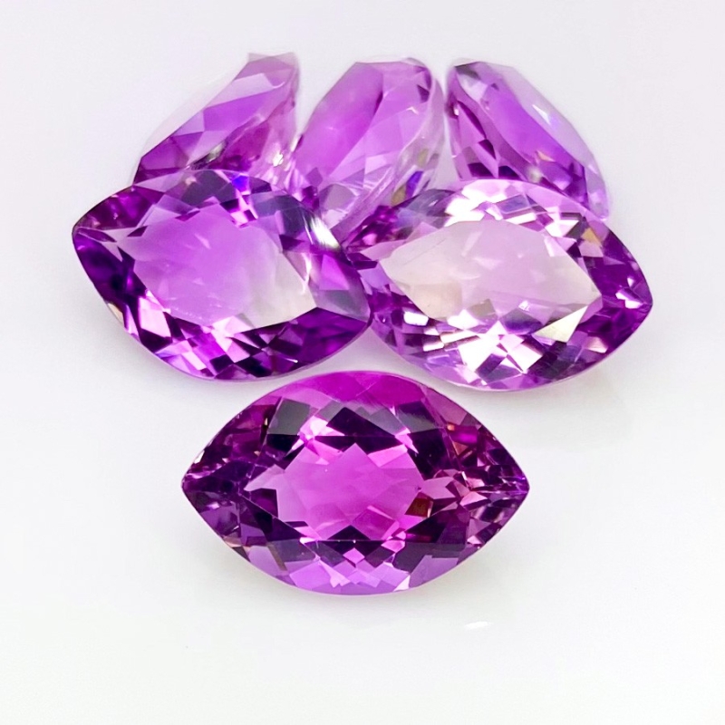56.20 Cts. Brazilian Amethyst 19x12mm Faceted Marquise Shape AA+ Grade Gemstones Parcel - Total 6 Pcs.