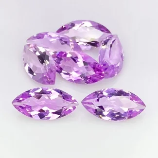 25.90 Cts. Brazilian Amethyst 16x8mm Faceted Marquise Shape AA+ Grade Gemstones Parcel - Total 7 Pcs.