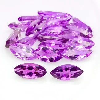52.90 Cts. Brazilian Amethyst 15x7mm Faceted Marquise Shape AA+ Grade Gemstones Parcel - Total 20 Pcs.